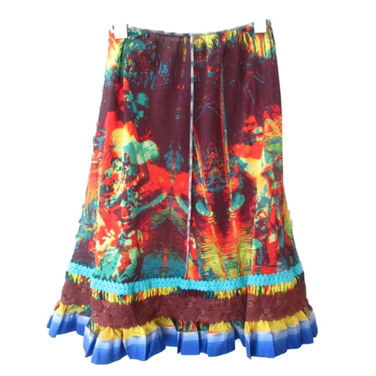 Jean Paul Gaultier Islander Girl Holographic Flare Skirt