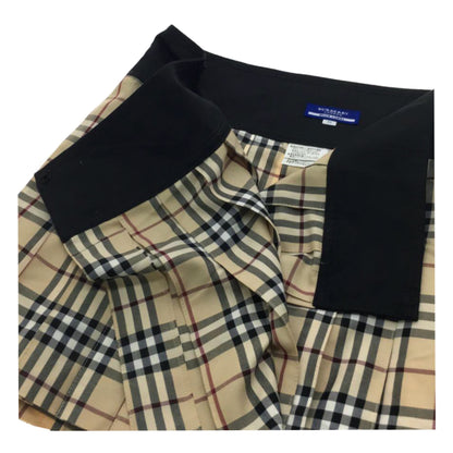 Burberry Blue Label Nova Check Pleated Mini Skirt W Buckle