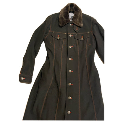 Jean Paul Gaultier Maxi Military Fur Button Coat