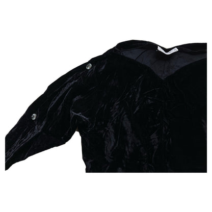 Yves Saint Laurent Velvet Sweetheart Neck Cut Out Jewelled Sleeve Top