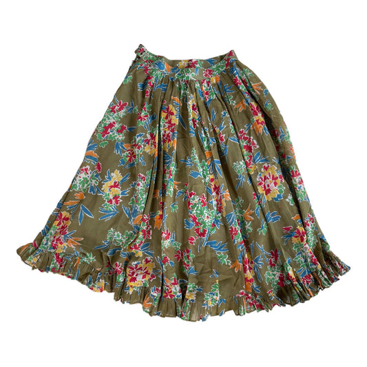 Christian Dior Pret A Porter Floral Pleated Midi Skirt