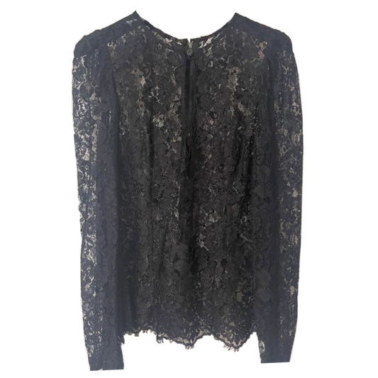 Dolce & Gabbana Lace Keyhole LS Blouse