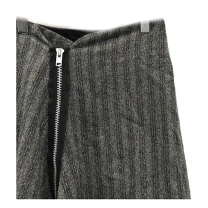 Tricot Comme Des Garcons Stripe Wool Raw Zipper Midi Skirt