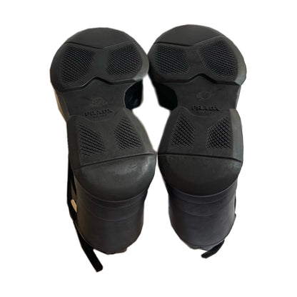 Prada Leather T Strap Wedges