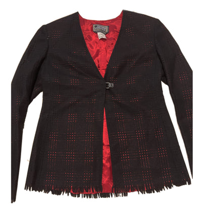 Gianni Versace Checkered Felt Skirt Cardigan Top Skirt Set