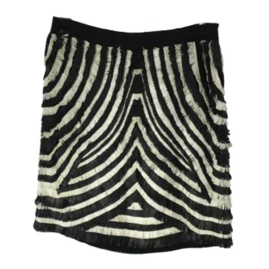 Gucci Zebra Leather Fringe Mini Skirt