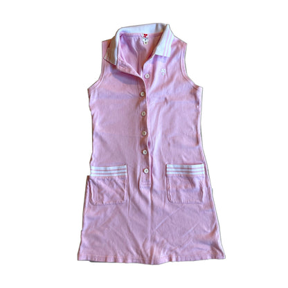 Courreges 38 Knit Polo Sleeveless Button Down Dress
