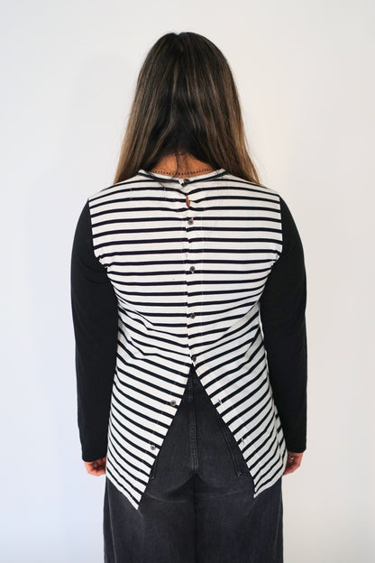 Tricot Comme Des Garcons Lace Bra Graphic Print Stripe LS Tee