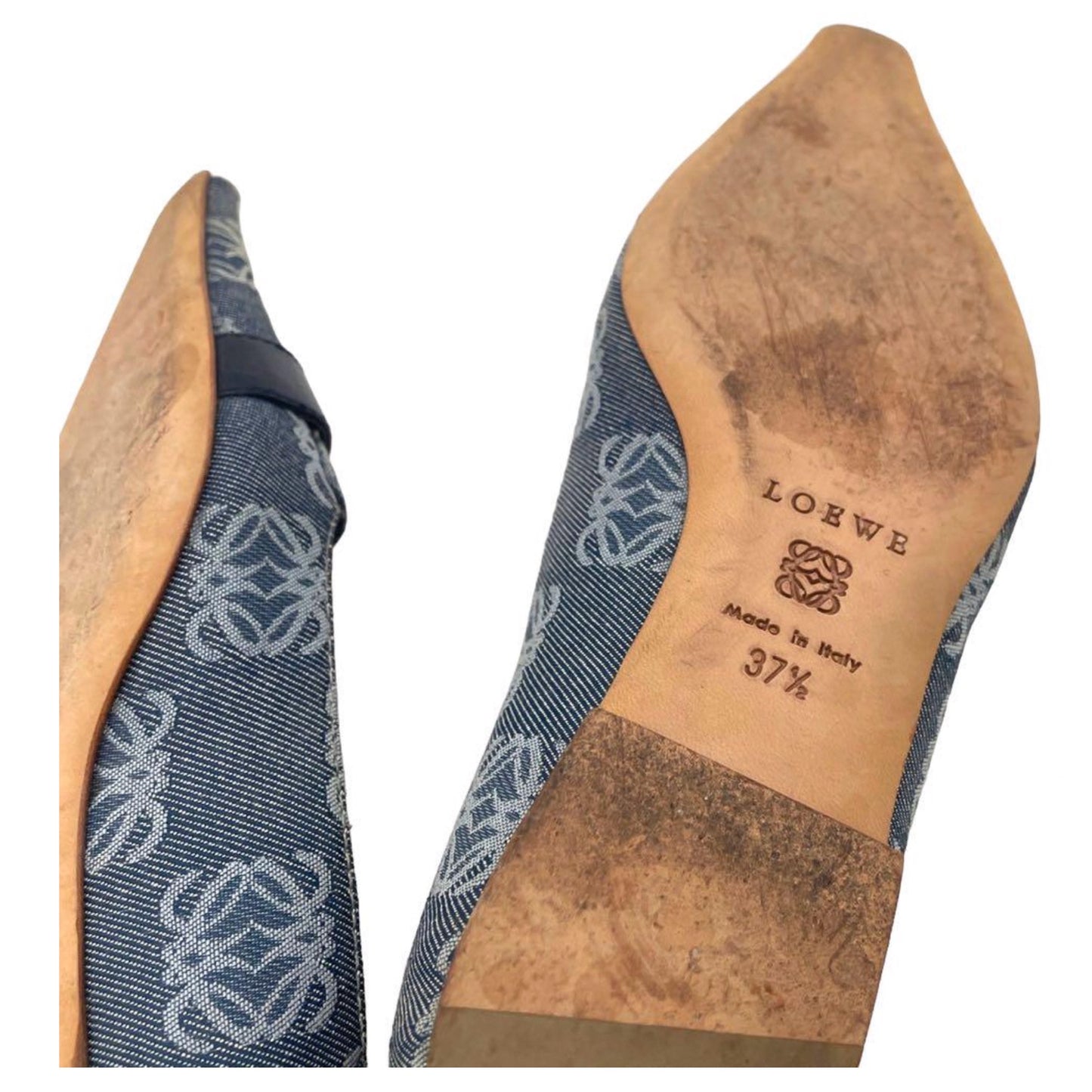 Loewe Buckle Monogram Square Toe Flats