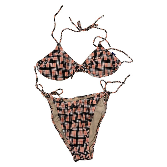 Burberry Blue Label Pink Nova Check Bikini W Matching Skirt