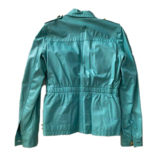 Gucci Leather Gold Button Military Jacket