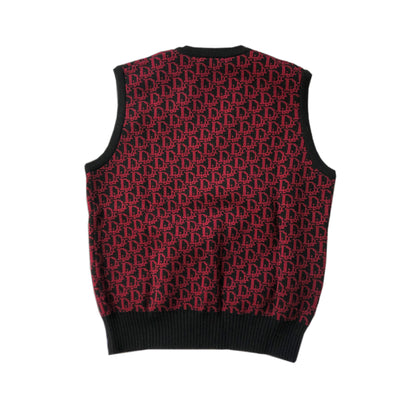 Christian Dior Black/Pink Trotter Monogram Knit Vest