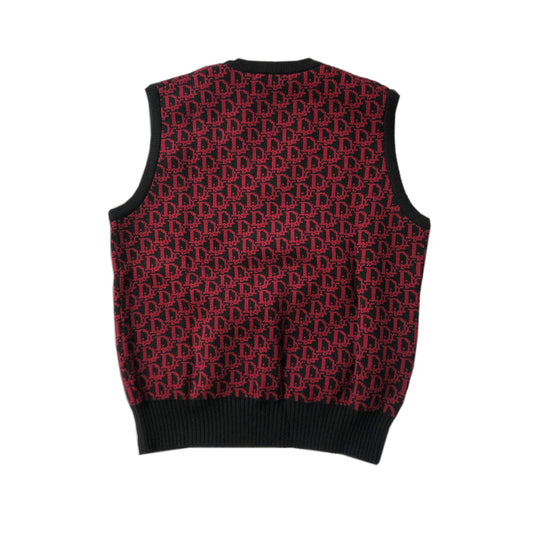 Christian Dior Black/Pink Trotter Monogram Knit Vest