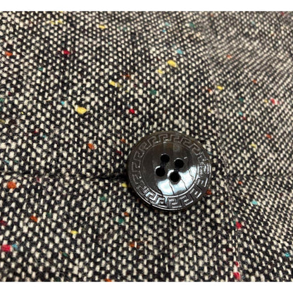 Gianni Versace Tweed Wool Speckle Blazer Skirt Two Piece Set