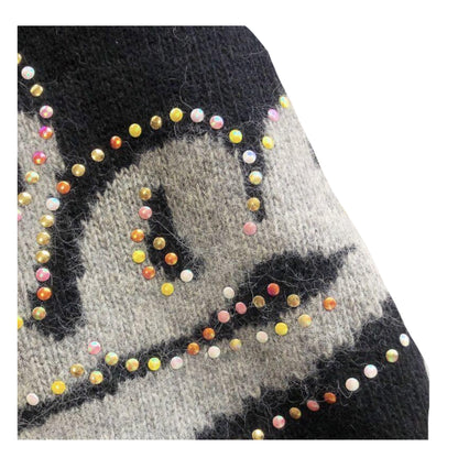 See By Chloe Logo Knit Mock Neck Zipper Sweater