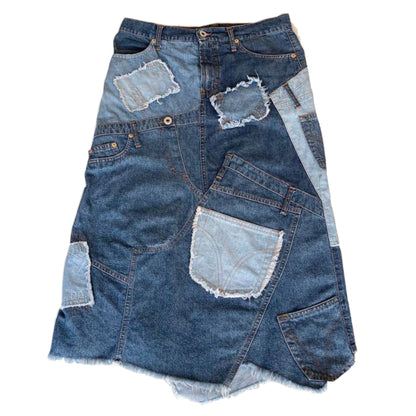 Dolce & Gabbana Denim Patch A Line Midi Skirt