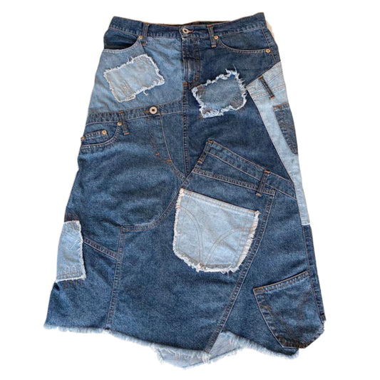Dolce & Gabbana Denim Patch A Line Midi Skirt