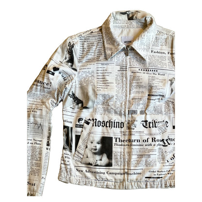 Moschino Newspaper Print Harrington Coach Jacket