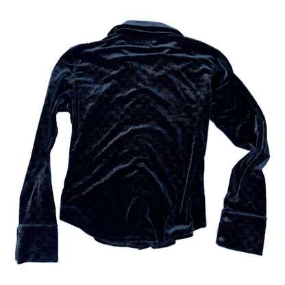 Gucci Monogram Crushed Velvet Button Down