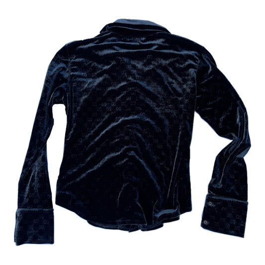 Gucci Monogram Crushed Velvet Button Down