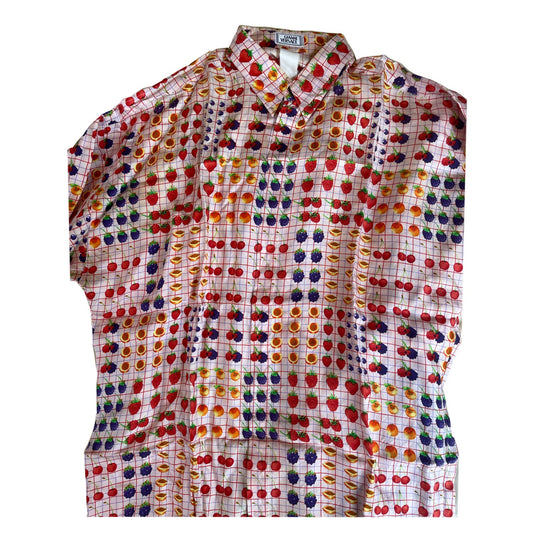 Versace Jeans Couture Fruit Checkered  Silk Blouse
