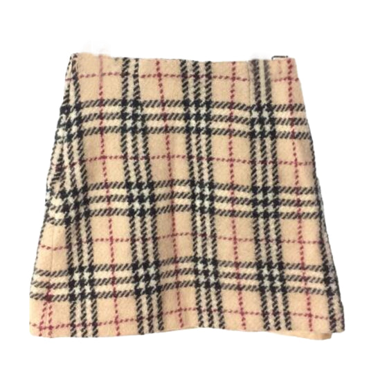 Burberry London Nova Check Wool Mini A Line Skirt