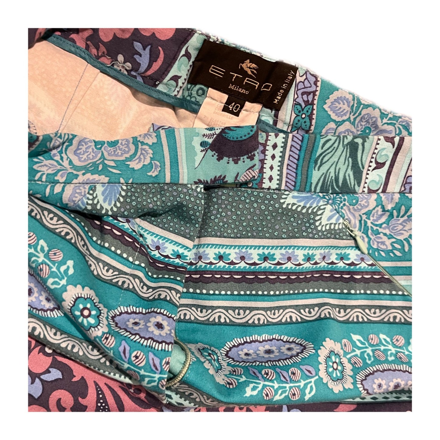 Etro Paisley Floral Print High Waisted Pants