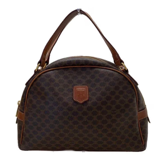 Celine Macadam Leather Monogram Double Strap Handbag