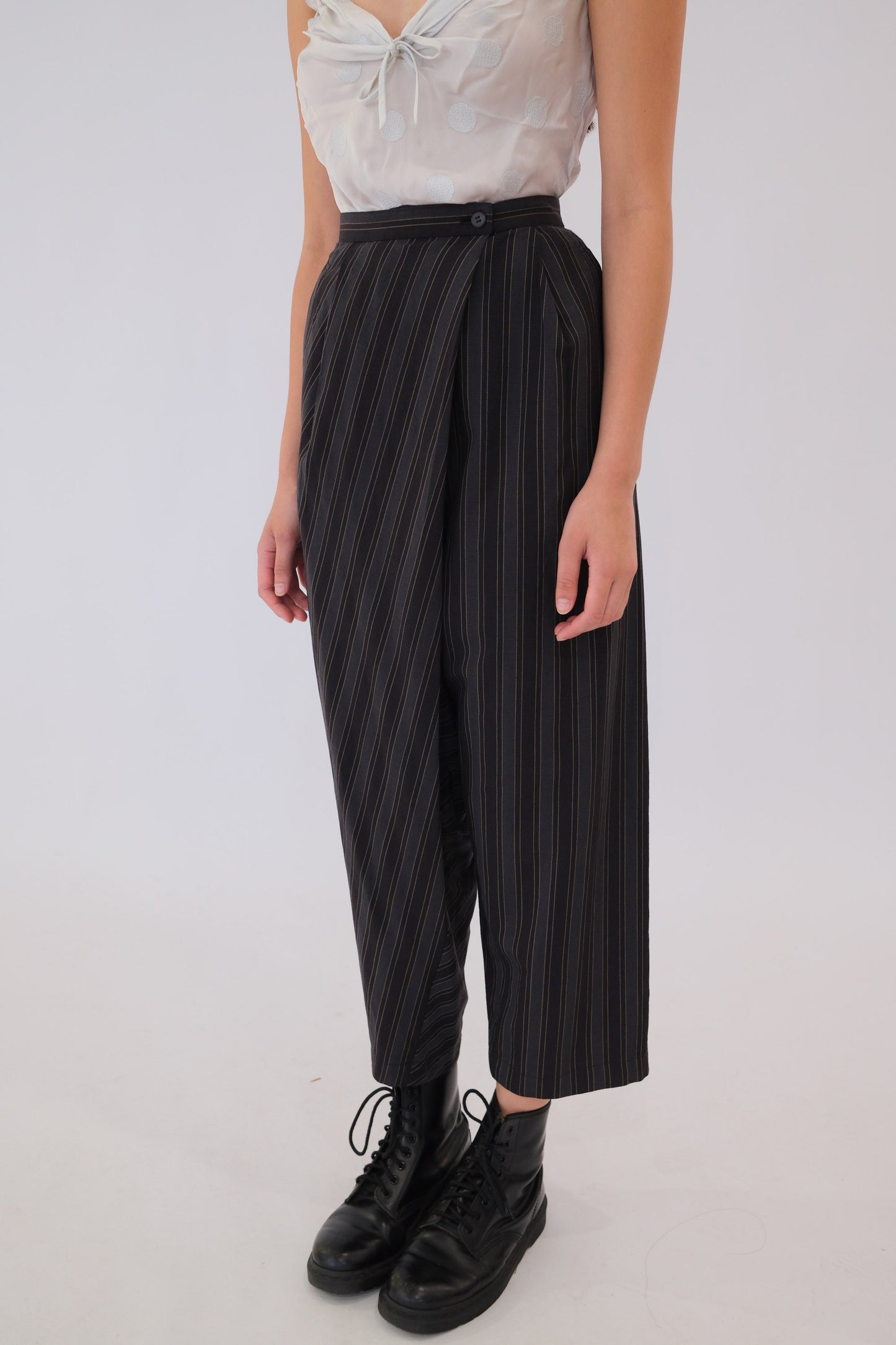 Issey Miyake Stripe Draped Harem Pantsuits