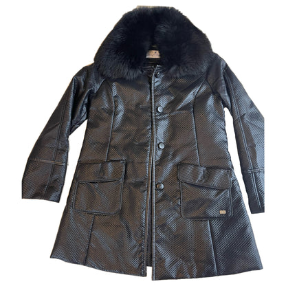 Courreges Fur Collar Quilted Coat