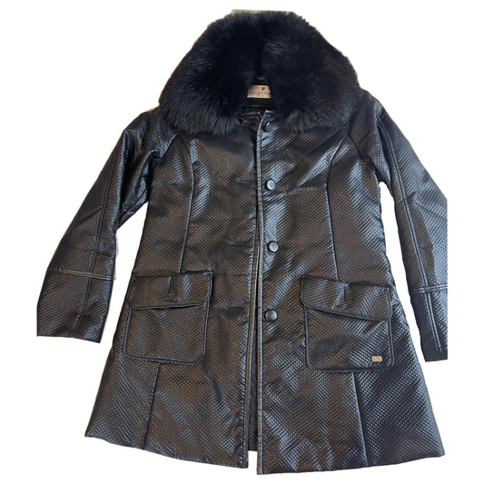 Courreges Fur Collar Quilted Coat