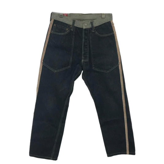 Evisu Inside Out Denim Wide Leg Jeans