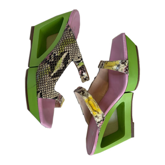Fendi Python Wooden Irregular Mules
