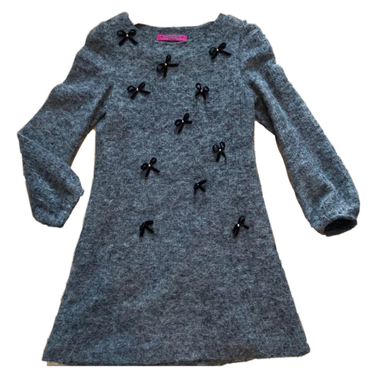 Dolly Girl by Anna Sui Mohair Blend Knit LS Dress w Bows
