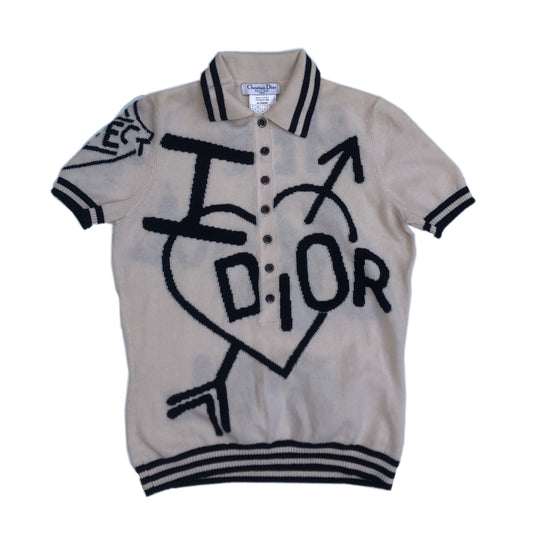 Christian Dior I Love Dior Skool Girl Short Sleeve Knit Polo