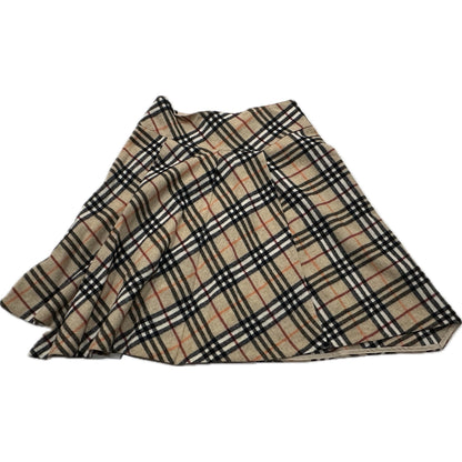 Burberry Blue Label Nova Check Assymetrical Side Button Skirt