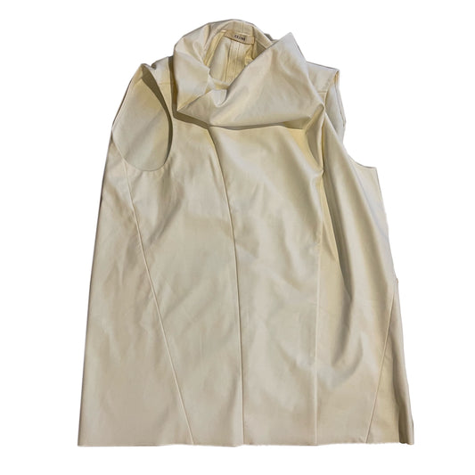 Celine Faux Leather Mock Neck Sless Top