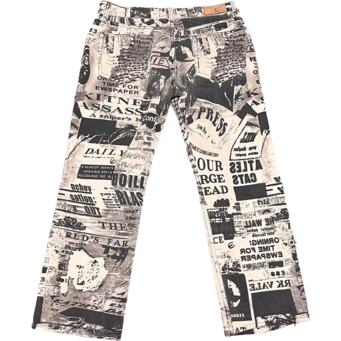 Roberto Cavalli Graffiti Newspaper Font Jeans