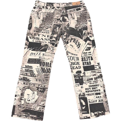 Roberto Cavalli Graffiti Newspaper Font Jeans