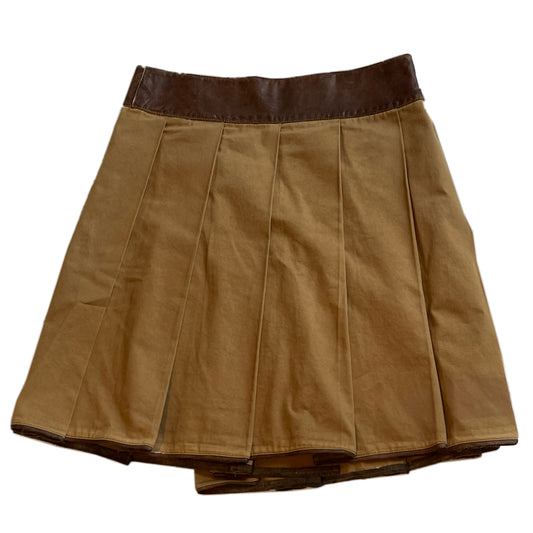Prada Leather Leather Utility Wrap Skirt