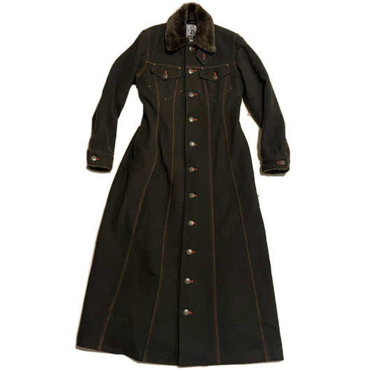 Jean Paul Gaultier Maxi Military Fur Button Coat