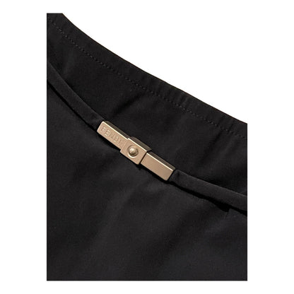 Fendi Metal Logo Matching Off Shoulder, A Line Mini Skirt