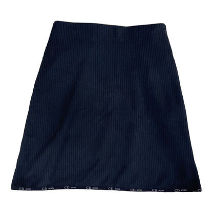 Christian Dior Sports Logo Trim Ribbed A Line Skirt Zip Double Pockets
