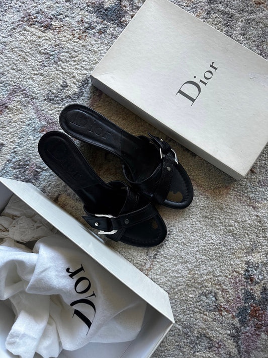 Christian Dior Buckle Wedge Sandals