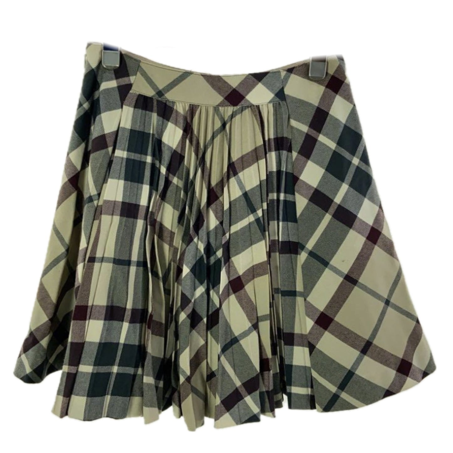 Burberry Blue Label Checkered Pleat Front & Back w Mid Belt Mini Skirt