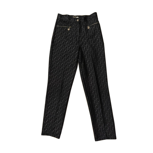 Fendi Zucca Print Zip Pocket Tapered Pants
