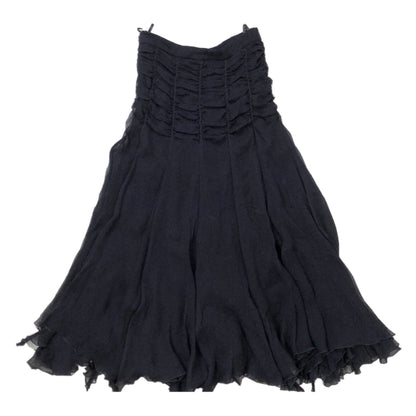 Prada Silk Ruched Pleated Midi Skirt