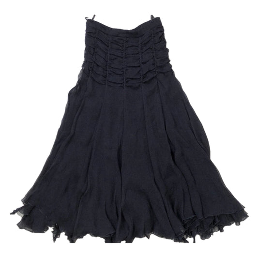Prada Silk Ruched Pleated Midi Skirt