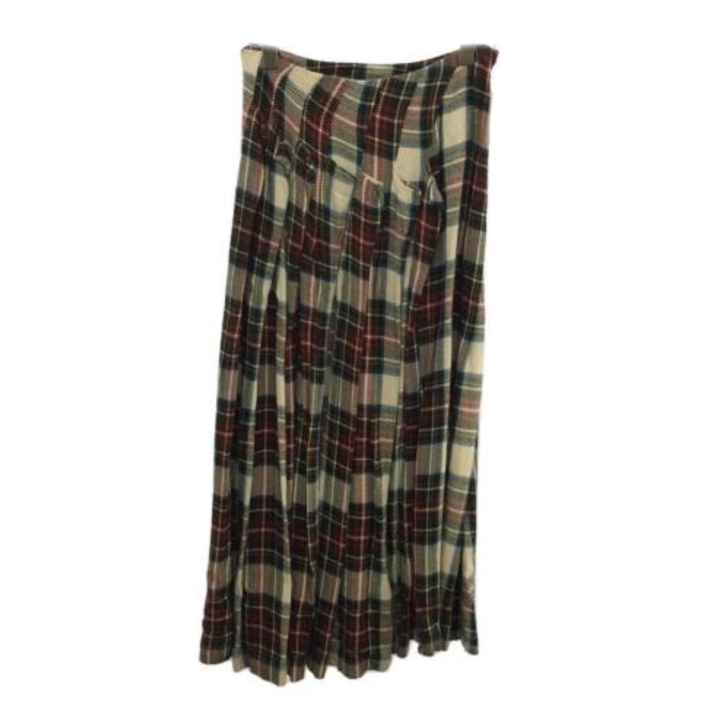 Tricot Comme Des Garcons Plaid Pleated Assymetrical Wool Skirt