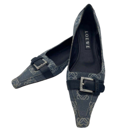 Loewe Buckle Monogram Square Toe Flats
